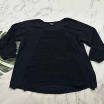 City Chic Pullover Sweater Plus Size XL 22 Dark Black Navy Blue  Loose Knit - £20.56 GBP