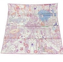 Hermes Scarf Animapolis 90 cm silk purple white Carre animal cheetah 35&quot; - £417.54 GBP