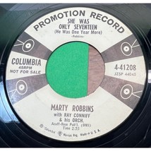 Marty Robbins She Was Only Seventeen / Sittin&#39; in a Tree House 45 Country Promo - $17.47