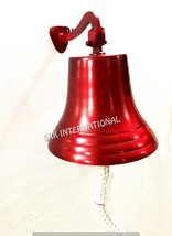 Vintage Red 14 Nautical Ship Big Bell Ring Home Kitchen Outdoor Indoor D... - £118.20 GBP