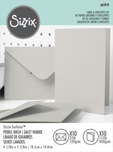 Sizzix Surfacez Card & Envelope Pack A6 10/Pkg-Pebble Wash - $16.56