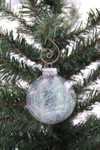 Deco Tinsel 2-5/8&quot; Glass Ball Christmas Ornament - £7.88 GBP