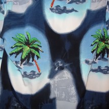 Aloha Hawaiian Shirt Box Office Island Size Medium Palm Trees Junior Mens Blue - £17.74 GBP