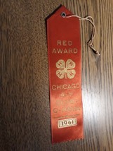 Red Award 4H Red Ribbon 1961 - £5.98 GBP