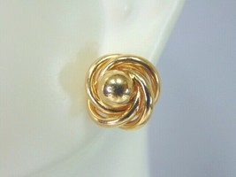 Pr Womens 14K Yellow Gold Infinity Knot Stud Earrings 4.2g E5219 - £416.75 GBP