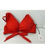 Shade &amp; Shore Red Bikini Swimsuit Top Size 32B Spandex and Polyester NEW - $9.75