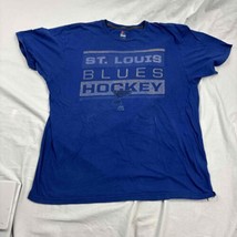 Majestic St. Louis Blues Hockey NHL XL T-Shirt Blue Short Sleeve Crew Neck - £9.35 GBP