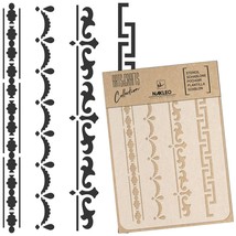 EcoCraft Mini Border Stencil Set - Reusable Plastic Templates for DIY Crafts, Pa - £23.38 GBP