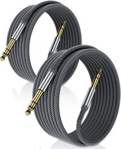 1 4 Inch TRS Instrument Cable 10ft 2 Pack Straight 6.35mm Male Jack Stereo Audio - £31.69 GBP