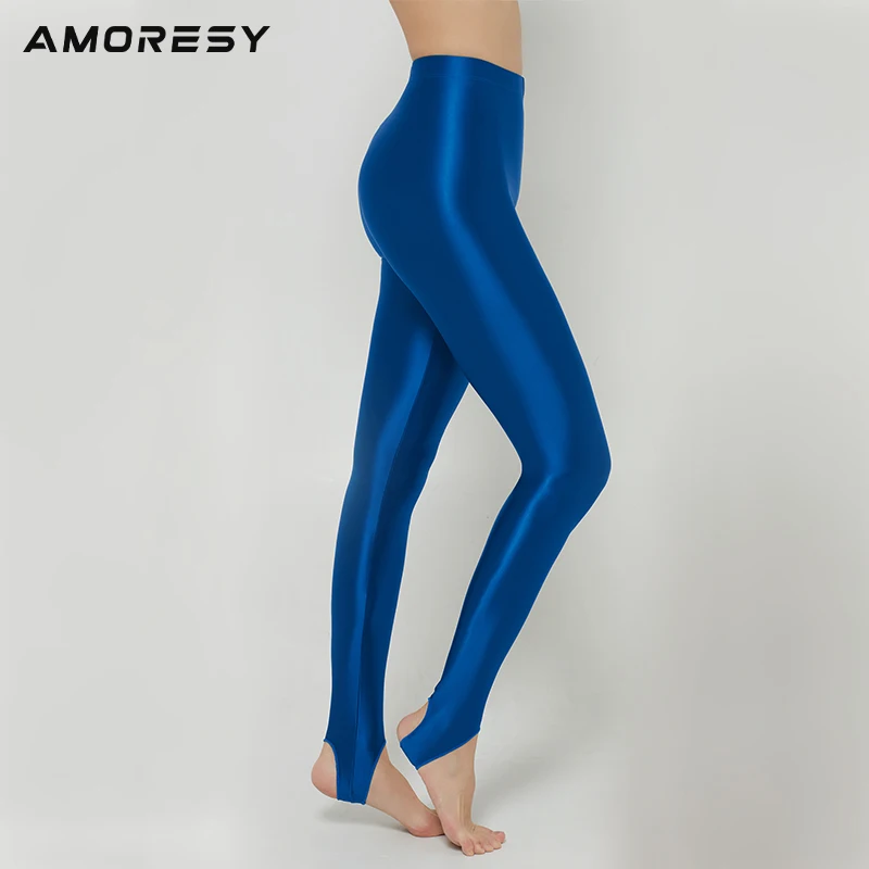 Sporting AMORESY new color M-3XL satin gloss opaque step pantyhose shiny wet loo - £63.21 GBP
