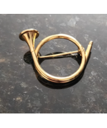Vtg Signed Napier French Horn Brooch Pin Musical Instrument Gold Tone Gift - $25.25