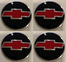 55mm (2.17in) -Set of 4x Metal stickers car wheel center cap DOMED CHEVR... - $41.50