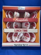 Vintage 1984Campbells Soup Lunch Time Service For 4 Toy Dish Set In Original Box - £37.36 GBP