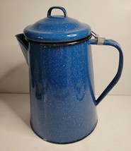 Blue Speckled Enamel Graniteware Coffee Pot - $19.00