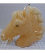 Vintage Horse Head Bust Wax Candle Statue Peach 6&quot;w x 5.5&quot;h Never Burned - £7.39 GBP