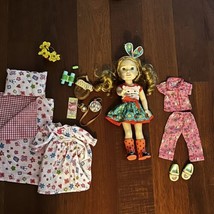 American Girl Wellie Wisher Willa Doll Lot Clothes Boots Bird Watching Sleeping - £42.01 GBP