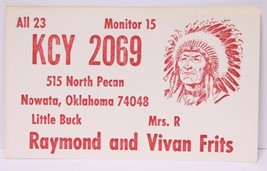 Vintage CB Ham radio Amateur Card KCY 2069 Nowata Oklahoma - £3.95 GBP