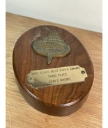 Vintage Gulf Coast Geological Society Plaque 1967 3rd place Paper Award  - $327.79 MXN