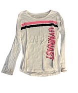 Justice Long Sleeve Gymnast Shirt Size 10 White Pink Black - $11.52
