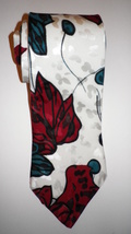 Yates &amp; Co London luxury floral silk screen print tie, handmade England ... - $69.50