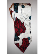 Yates &amp; Co London luxury floral silk screen print tie, handmade England ... - $21.00