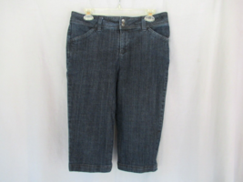 Liz Claiborne jeans cropped slim power Size 10P dark wash inseam 17&quot; - £11.55 GBP