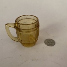 Vintage Amber Color Mini Barrel Root Beer Mug Toothpick Match Holder Shot Glass - £4.43 GBP