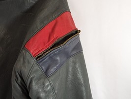 Cordovan Montreal Leather Jacket Grey w/ Red Accent Size 40 Mens Bomber Vtg - £76.09 GBP