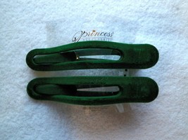 2PC Green Velvet Salon Hair Claw Clip Princess Accessories - £11.09 GBP