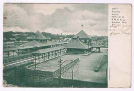 Postcard Railroad Station NY NH &amp; HRR Company Brockton Massachusetts 1907 - £7.78 GBP
