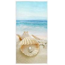 Starfish Shell Pearl Beach Hand Towels 16X30 In Beach Sea Ocean Marine Nautical  - £19.23 GBP