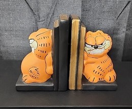 Rare Jim Davis Garfield Ceramic Bookends 1981 Vintage Figures Hand Paint... - $238.00