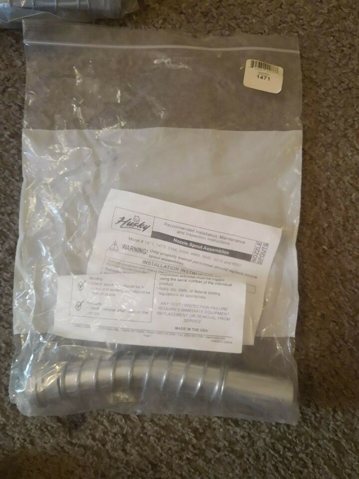 NEW Husky Fuel Gas Diesel Nozzel spout Kit  tip w/ gasket  3/4&quot; # 1471 - $30.39