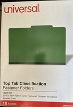 Universal 10312 6 Sec Classification Folders - Legal, Emerald Green (10/... - $18.69