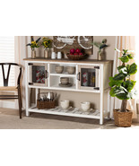 Savitri Weathered Two-Tone White and Oak Brown 2-Door Dining Room Buffet - $3,478.80 MXN