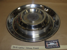 OEM 54-55 Cadillac 15&quot; HUB CAP HUBCAP WHEEL COVER WITH CREST EMBLEM #0004 - £59.01 GBP