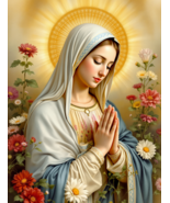The Blessed Virgin Mary Praying in a Flower Garden Poster Print - €23,15 EUR