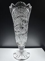 Hofbauer Byrdes Aramis Birds Hand-Cut Lead Crystal Bouquet Vase 10" BEAU... - $31.16