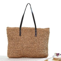 Women Straw Beach Bag  Travel Holiday Vacation Leisure Handmade Woven New Tote S - £22.41 GBP
