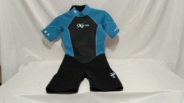 XPS Shorty Wetsuit 2/2mm Neoprene Black + Teal for Surfing - $55.24 CAD