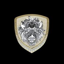 925 Sterling Silver Men&#39;s Round Cut VVS1 Diamond Lion Head Ring 1.40 Ct - £134.41 GBP