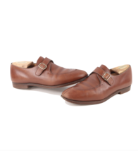 John Lobb Kosner Mens Size 9.5 C Leather Buckle Monkstrap Dress Shoes Brown - £272.43 GBP