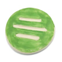 Green Ceramic Soap Dish Artisan Draining Soap Bar Holder Eco Friendly 12cm/4.7in - £31.64 GBP