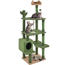 70.5In Cactus Cat Tree Tower For Indoor Cats Large Cat Scratching Posts W/ Condo - £117.41 GBP