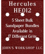 HERCULES HE012 - 1/4 Sheet - 17 Grits - No-Slip - 5 Sandpaper Bulk Bundles - £3.92 GBP