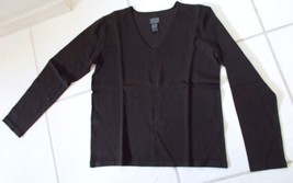 Chico&#39;s V-Neck Pullover Sweater Silk Blend L/S Brown Women&#39;s Sz 0 Nwot - $33.90