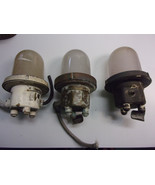 US NAVY MINDSWEEPER Bronze PASSAGEWAY LIGHTS-set of three-with glass globes - $3,788.45 MXN