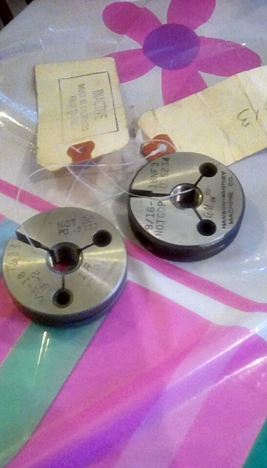 GTD Thread Ring Gage LOT  9/16 - 18NF3 &amp; 18NF-2 -   NO GO .5234 and .5223 - $53.19