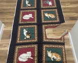 Concord Fabrics by The Kesslers 7 Fabric Pillow Panels with Cats Vintage - $21.84