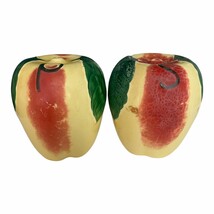Vintage Apple Hull Pottery Salt and Pepper Shakers w Cork Stoppers - Cir... - $18.70